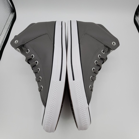 Chuck‎ Taylor All Star High Street Faux-Leather Shoes Mens 13 Sharkskin Gray NEW - Picture 13 of 15